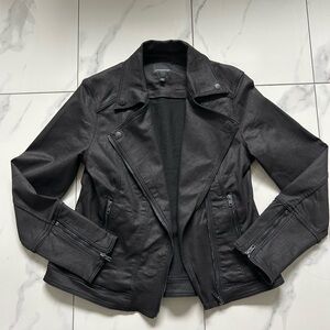 Liverpool black denim biker jacket